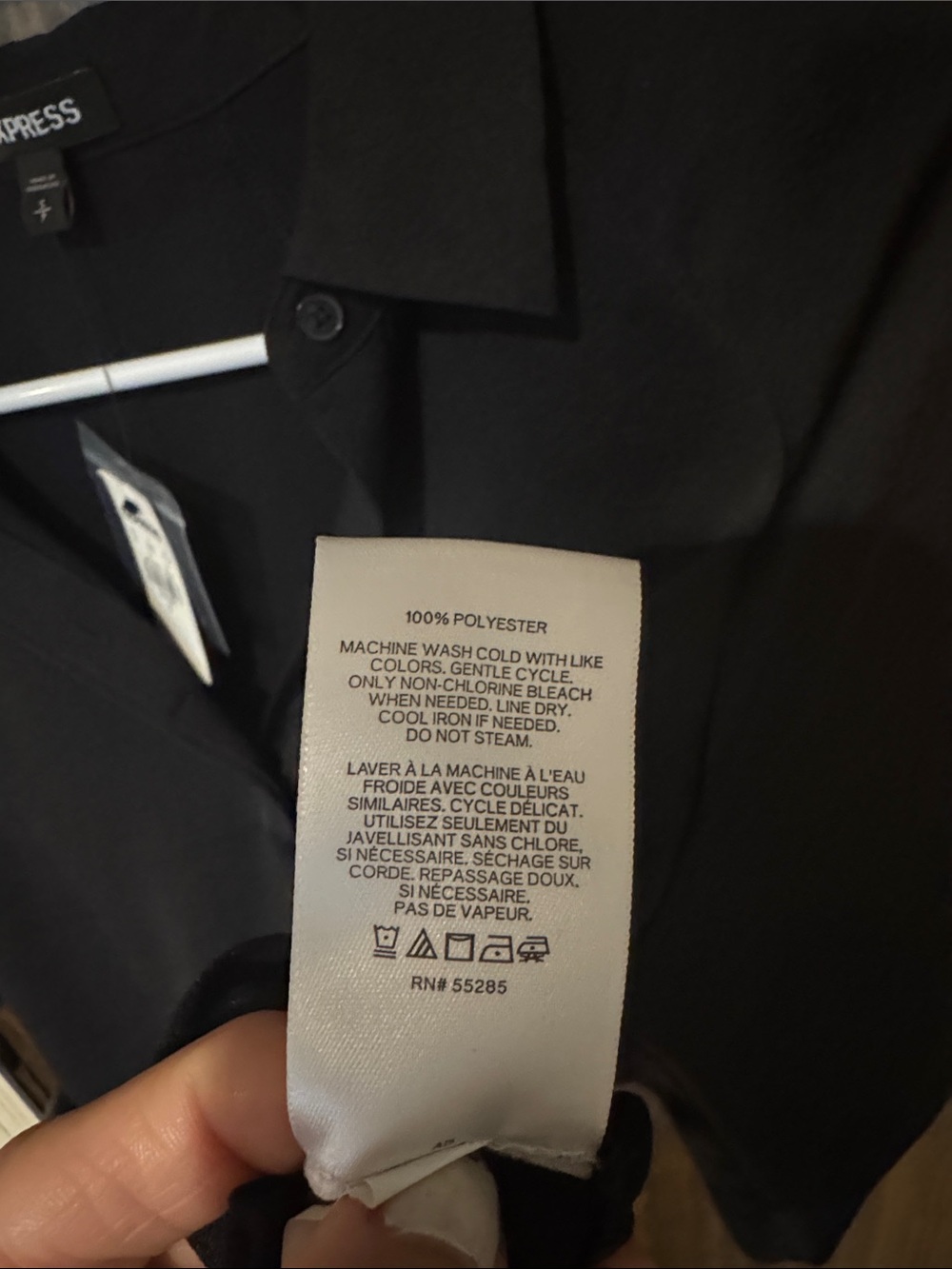 Express Black Women's Collared Button-Down Top - Picture 4 of 6